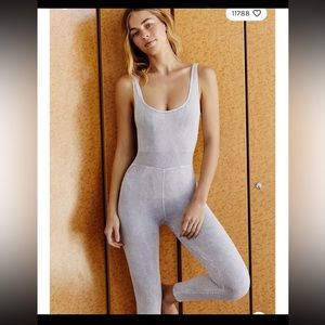 Free People Movement Good Karma Onesie Ice Gray Grey